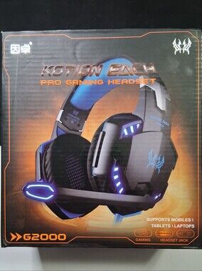 G2000 Pro Gaming Headset Blue LED Over Ear Wired Headphones